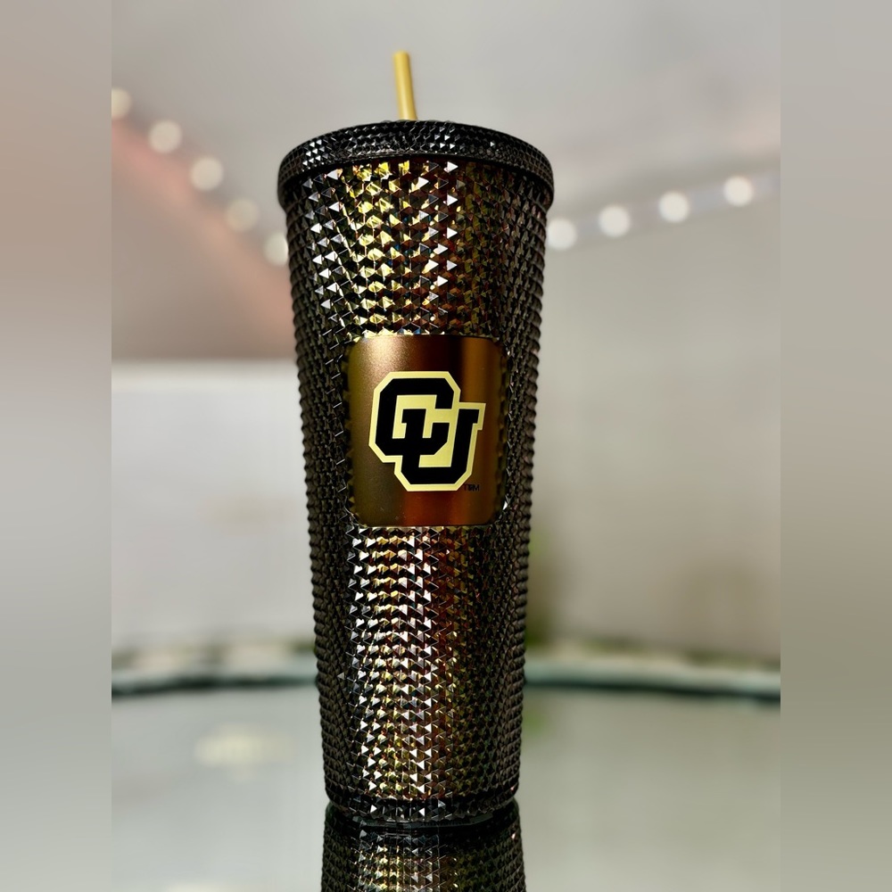 Starbucks Official Cu Boulder Denver University 2022 Studded Bling Tumbler